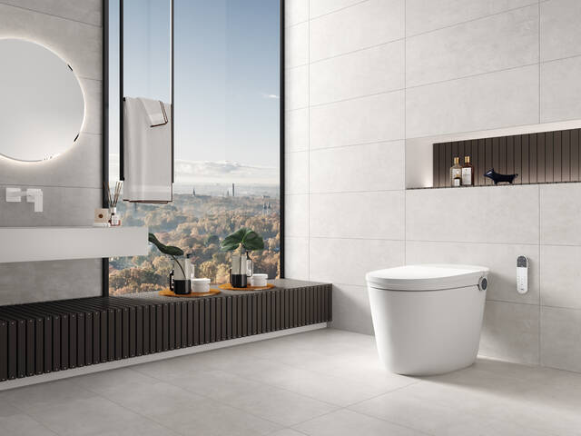 纯境智能坐便器搭配梦迪宝台盆龙头套间