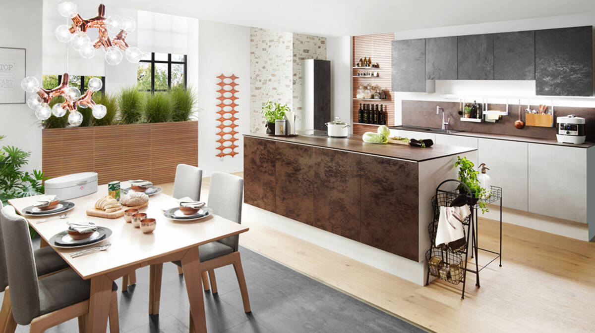 Ideas for open-plan kitchens with a natural aura.
