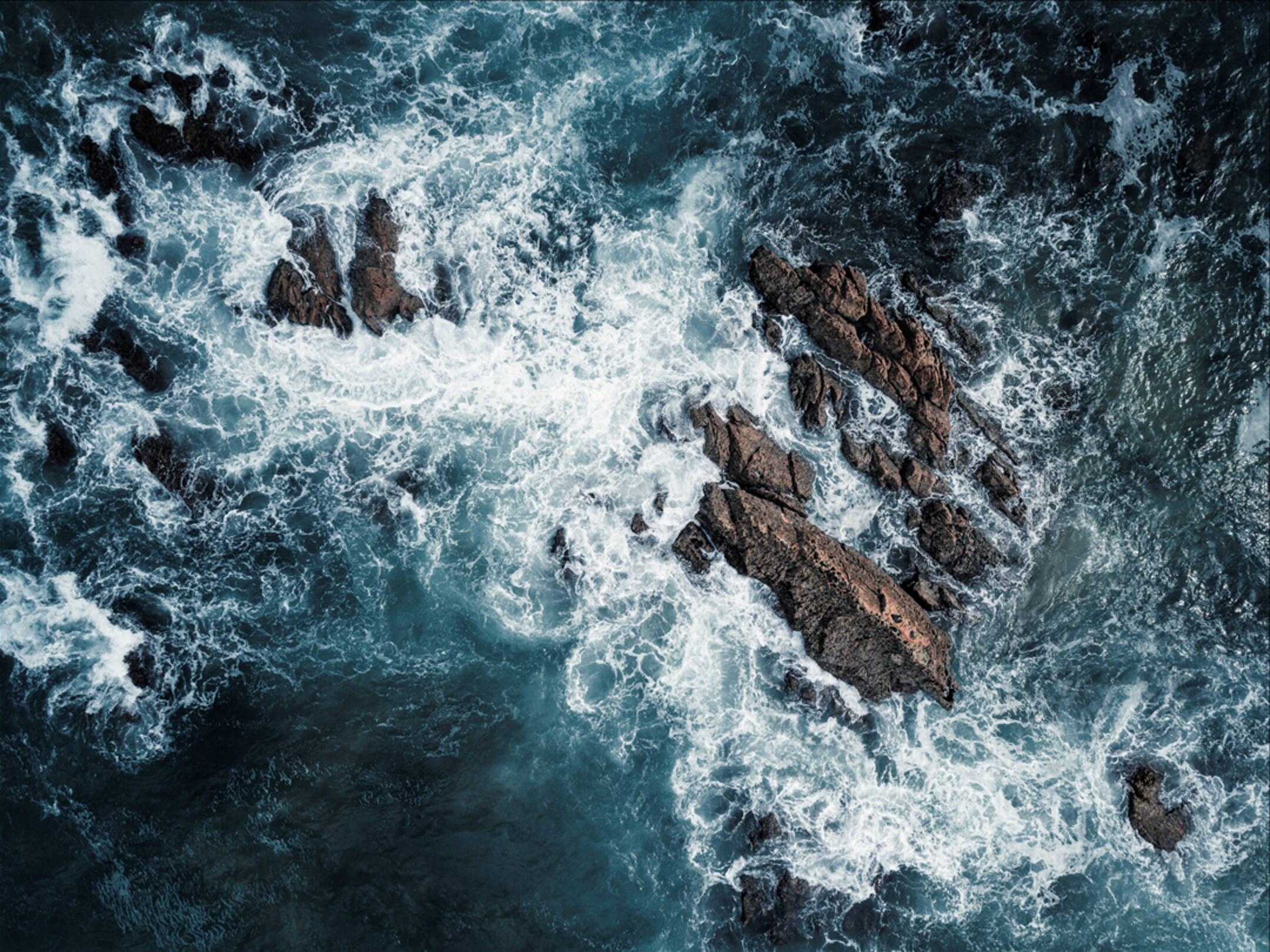 威尔士附近的特雷杜尔湾航拍