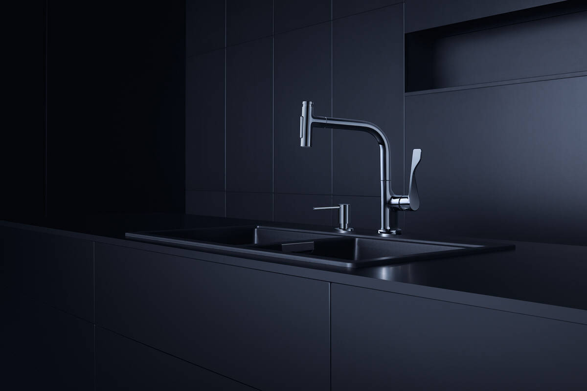 配有抽拉式花洒的雅生奇特里奥厨房龙头