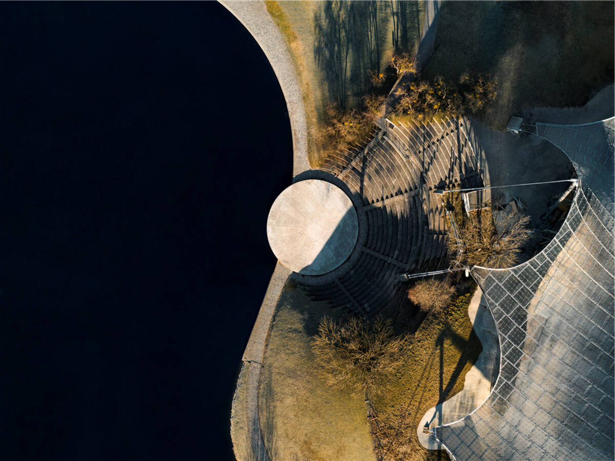 慕尼黑奥林匹克公园航拍，慕尼黑