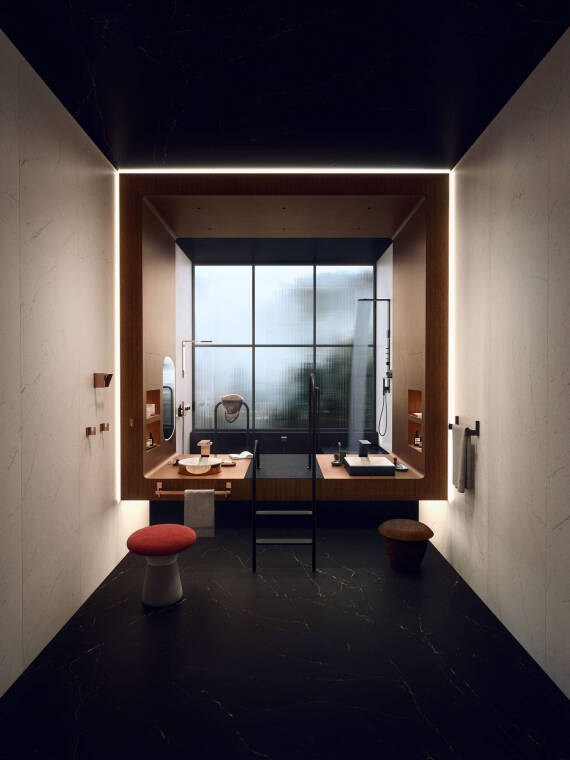 Ushi Tamborriello 与雅生联手打造的浴室设计理念“格雷特与汉塞尔”