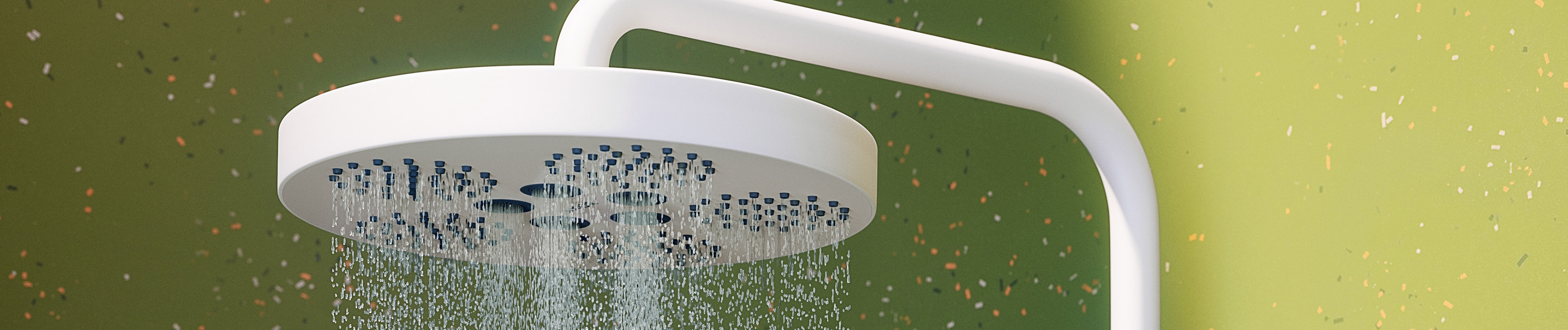 具有亚光白色表面的雅生 One 头顶花洒