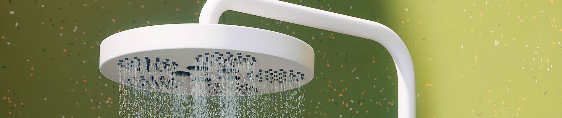 具有亚光白色表面的雅生 One 头顶花洒