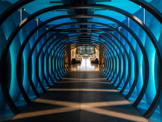 Sonne Seehotel 中的“时间隧道”营造出虚幻效果