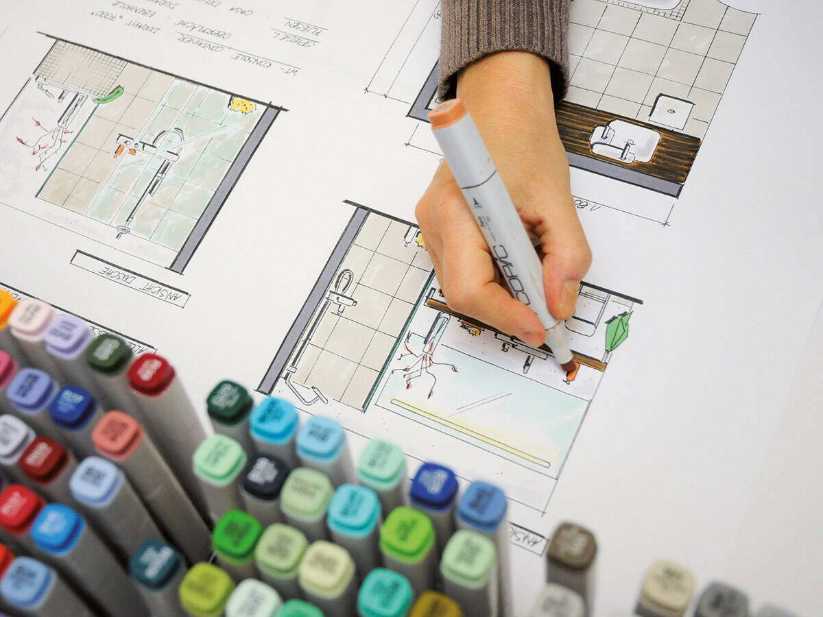 浴室设计主题的汉斯格雅研讨课。