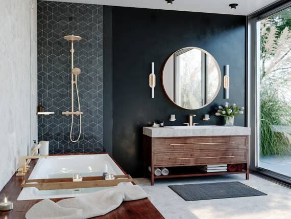 博雅金的汉斯格雅浴缸龙头。