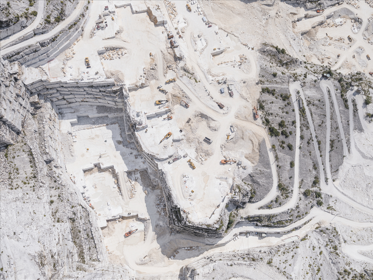大理石采石场的航拍