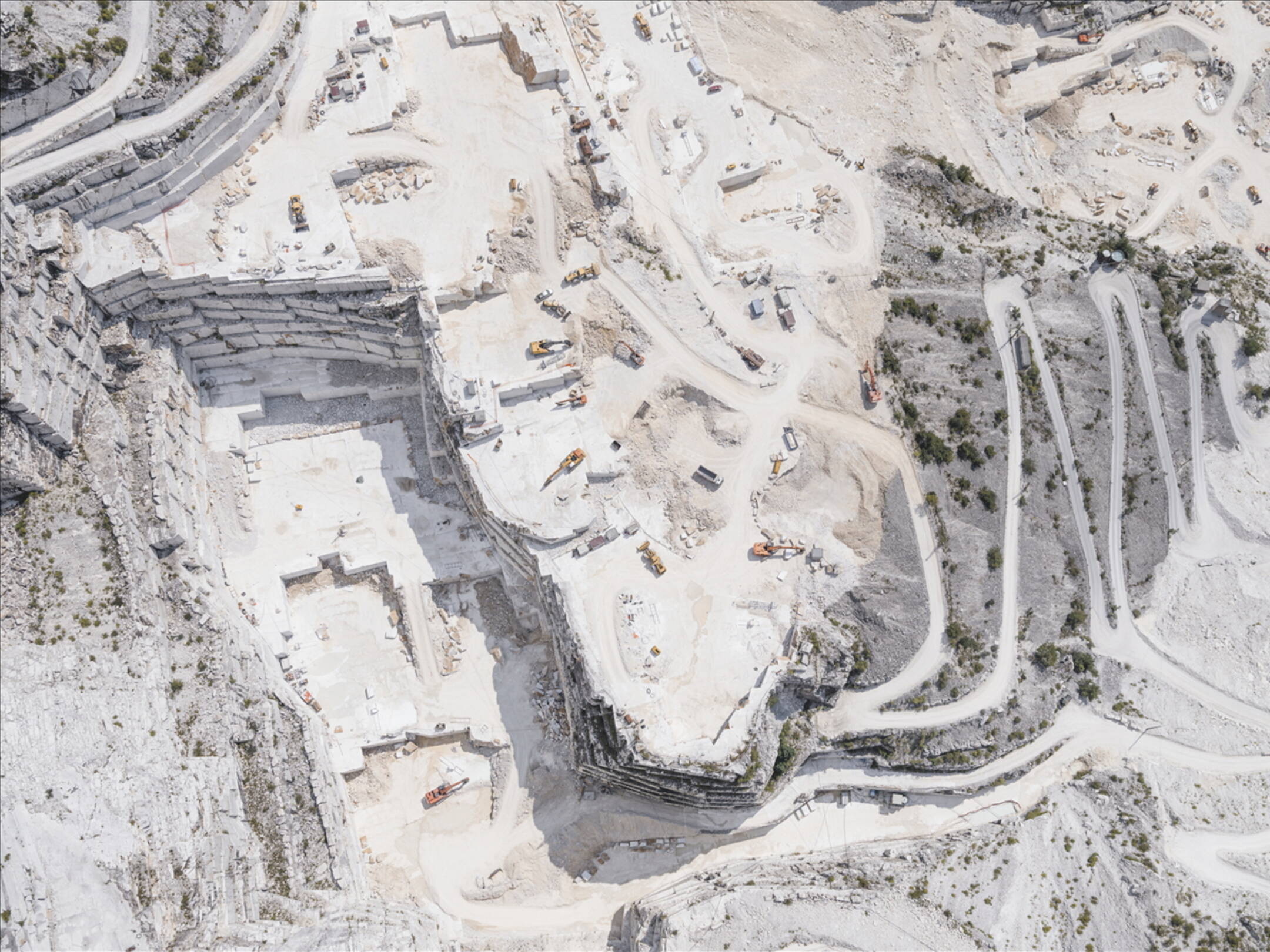 大理石采石场的航拍