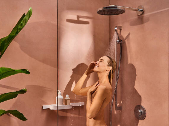 汉斯格雅 ShowerSelect 暗装淋浴恒温龙头。