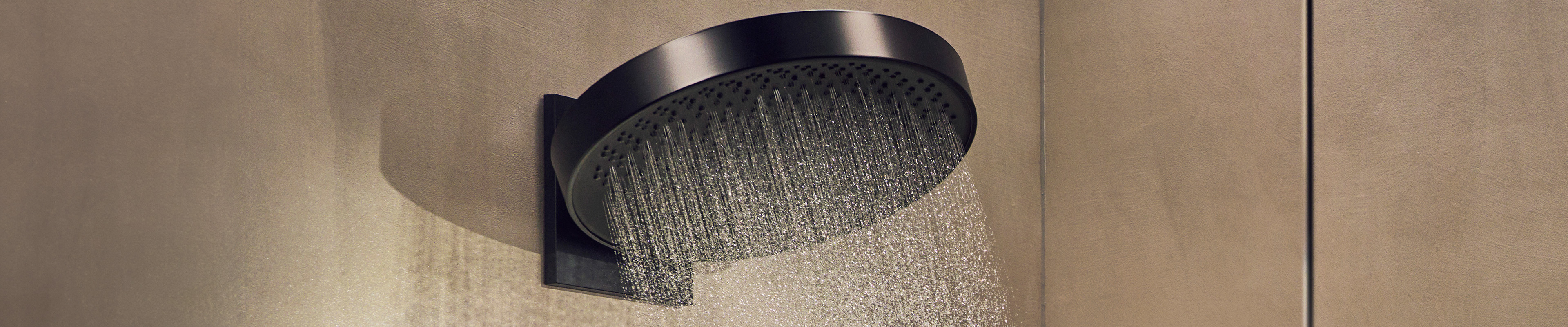 汉斯格雅亚光黑色境雨头顶花洒。