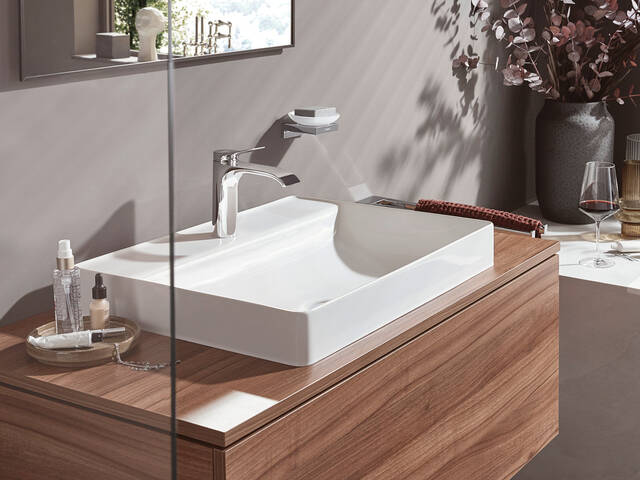 Vivenis 面盆龙头，有浴缸的氛围。