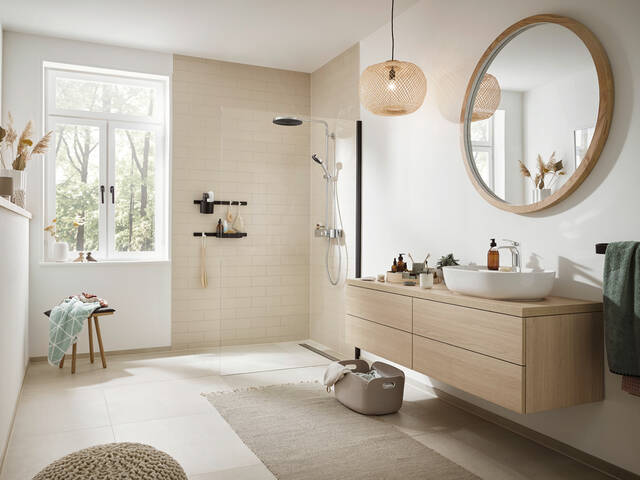 汉斯格雅的装饰性 WallStoris 墙上支架。