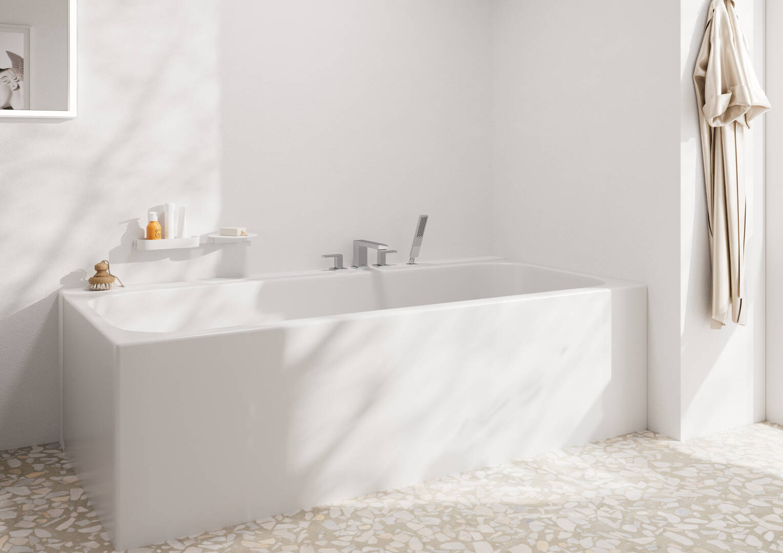 关闭：四孔翻边安装浴缸龙头 1