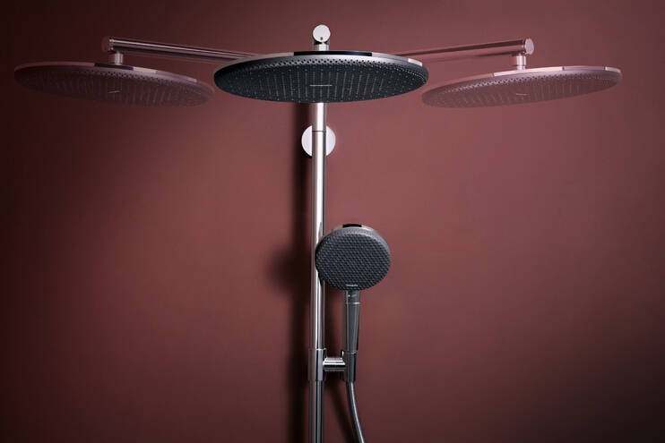 关闭：淋浴管 S 300 单速 Puro，带恒温淋浴龙头 4