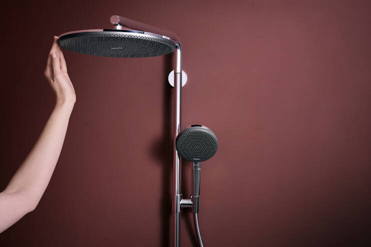 关闭：淋浴管 S 300 单速 Puro，带恒温淋浴龙头 5