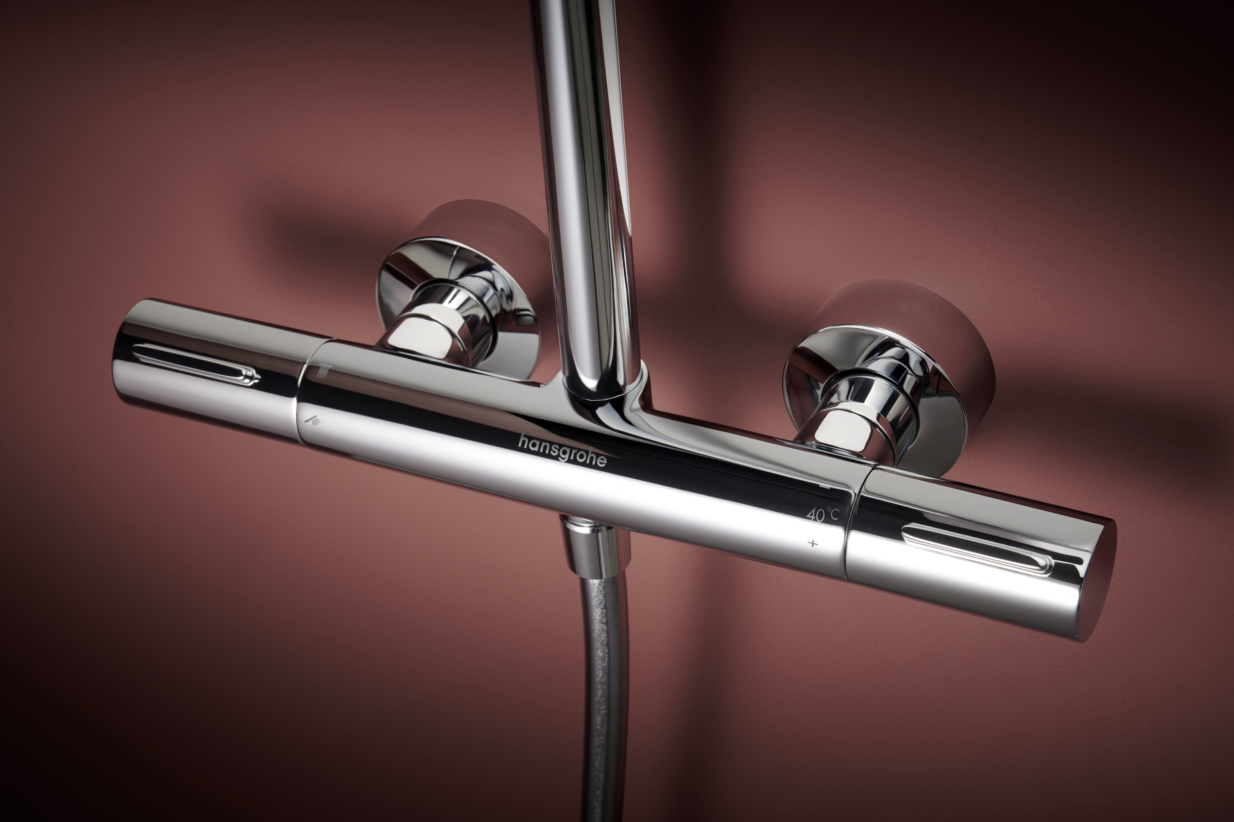 关闭：淋浴管 S 300 单速 Puro，带恒温淋浴龙头 5