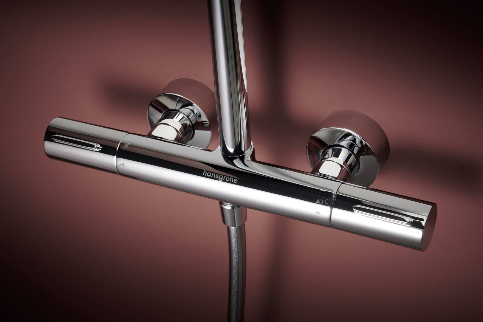 关闭：淋浴管 S 300 单速 Puro，带恒温淋浴龙头 2