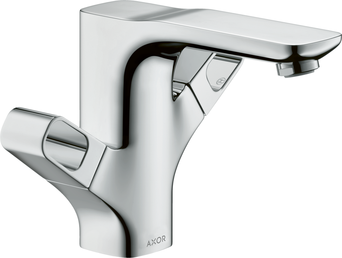 双把手面盆龙头120，带提拉落水套件