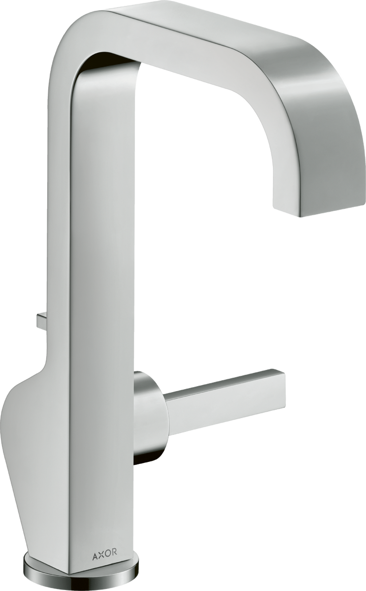 单把手面盆龙头190，带摇杆把手和提拉落水套件