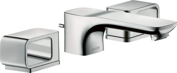 三孔面盆龙头50，带装饰盖和提拉落水套件