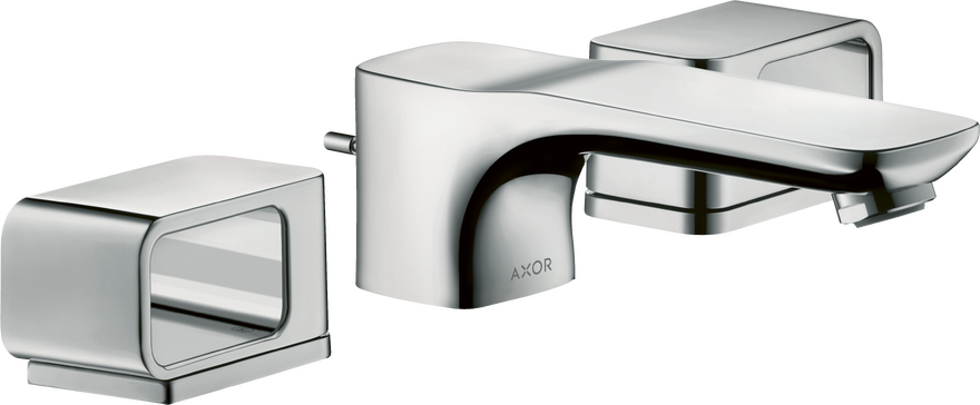 三孔面盆龙头50，带装饰盖和提拉落水套件