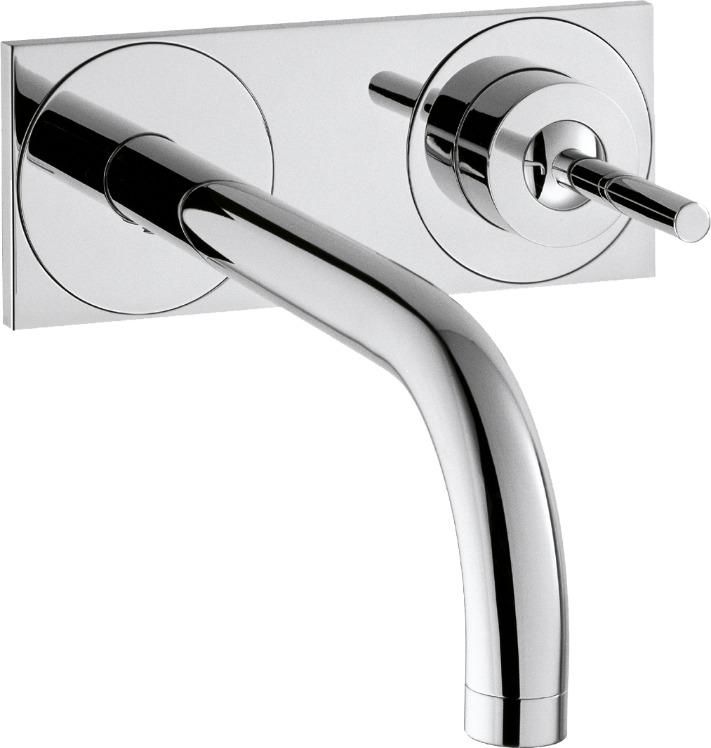 暗装墙出水单把手面盆龙头，出水嘴225mm，带饰板