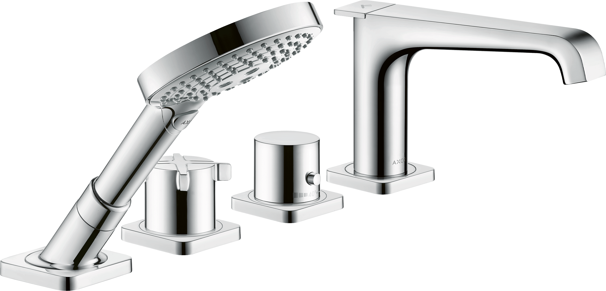 四孔周边安装恒温浴缸龙头