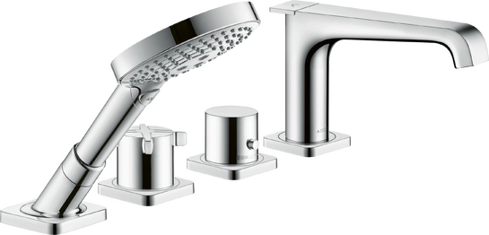 四孔周边安装恒温浴缸龙头