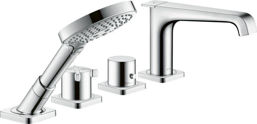 四孔周边安装恒温浴缸龙头