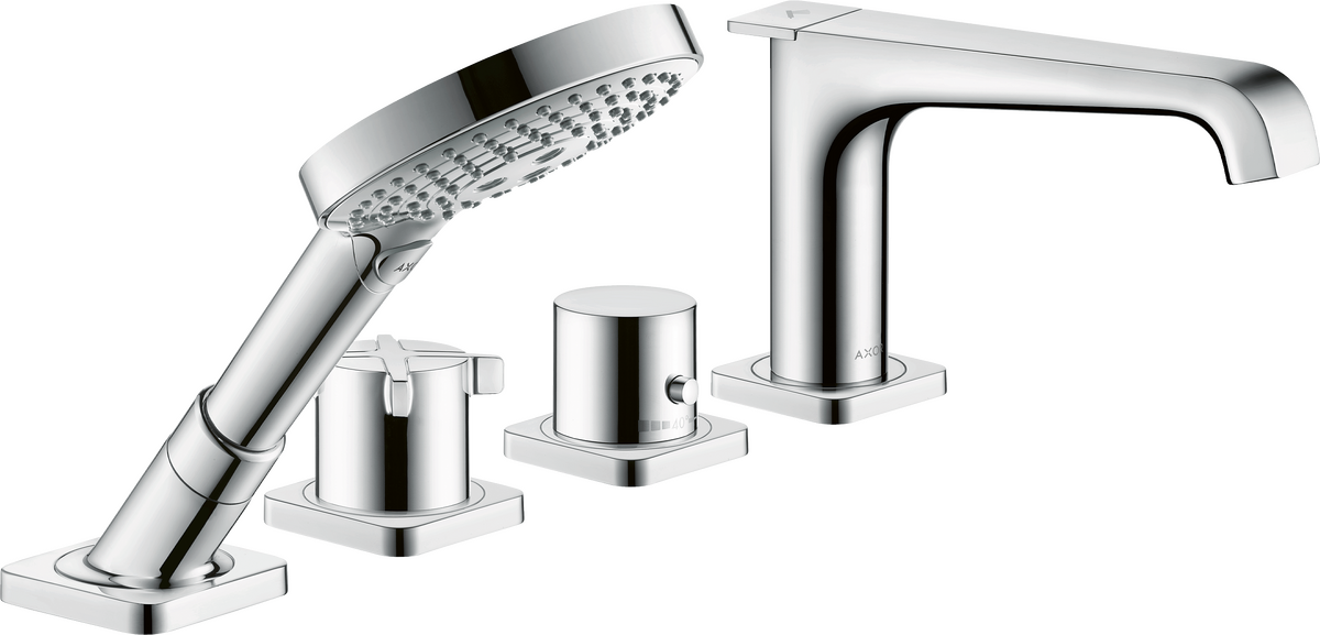 四孔周边安装恒温浴缸龙头