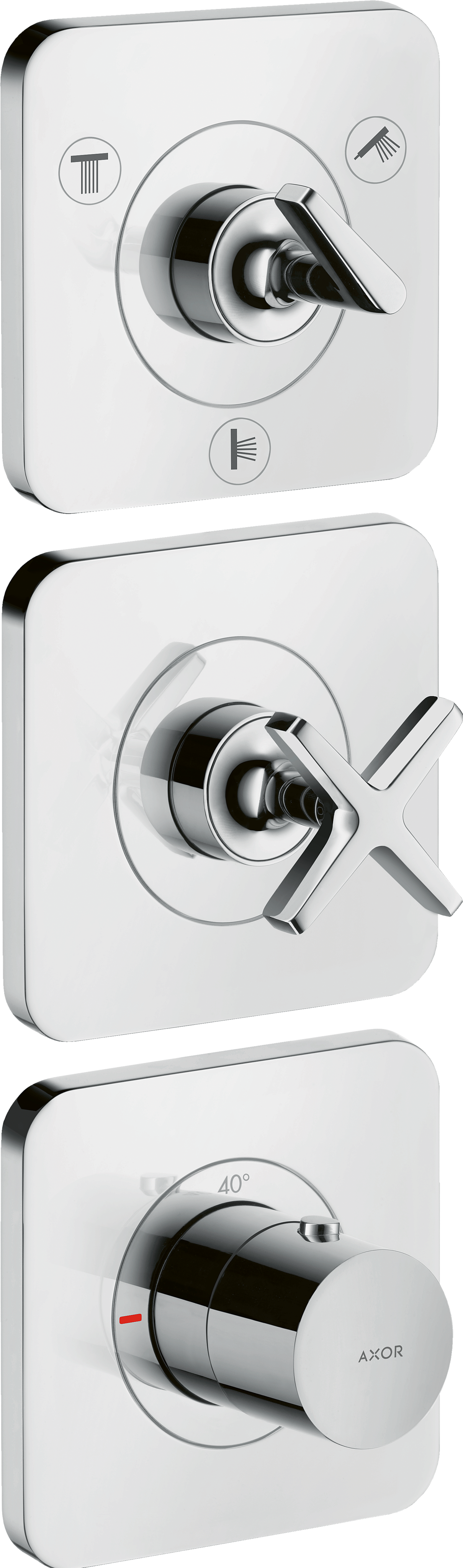 暗装三功能恒温模块380/120，带装饰盖