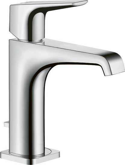 单把手面盆龙头130，带一字把手和提拉落水套件