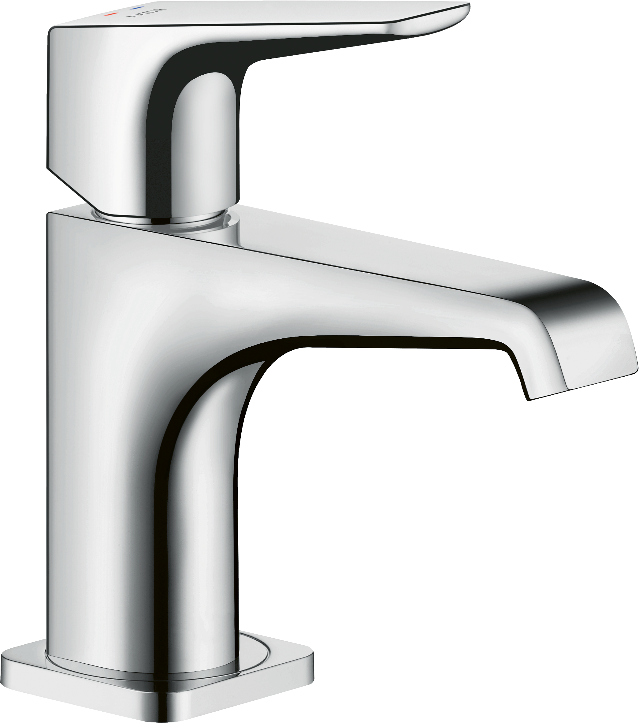 单把手面盆龙头90，带一字把手和长流水型落水套件