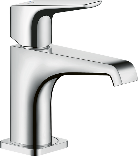 单把手面盆龙头90，带一字把手和长流水型落水套件