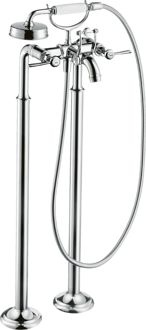 落地式双把手浴缸龙头，带一字把手