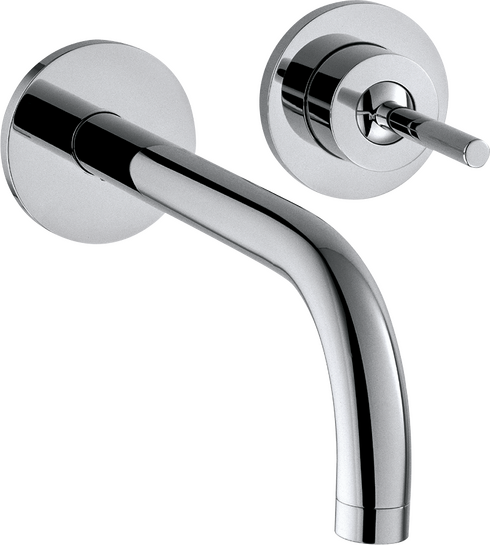 暗装墙出水单把手面盆龙头，出水嘴165mm，带装饰盖