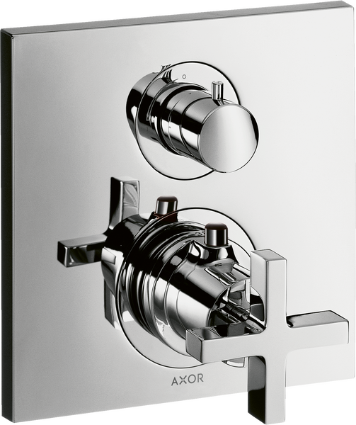 暗装恒温龙头，带开关/分水器和十字把手