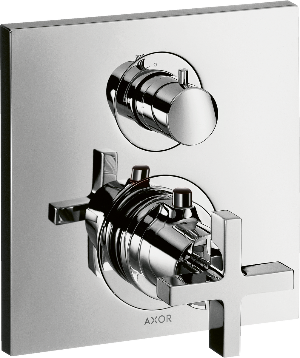 暗装恒温龙头，带开关/分水器和十字把手