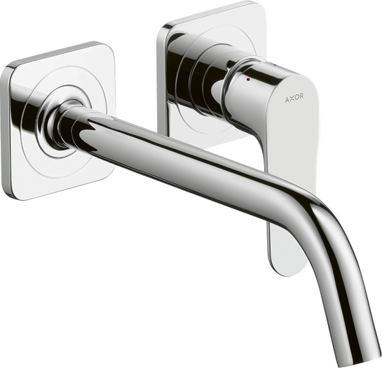 暗装墙出水单把手面盆龙头，出水嘴227mm，带装饰盖