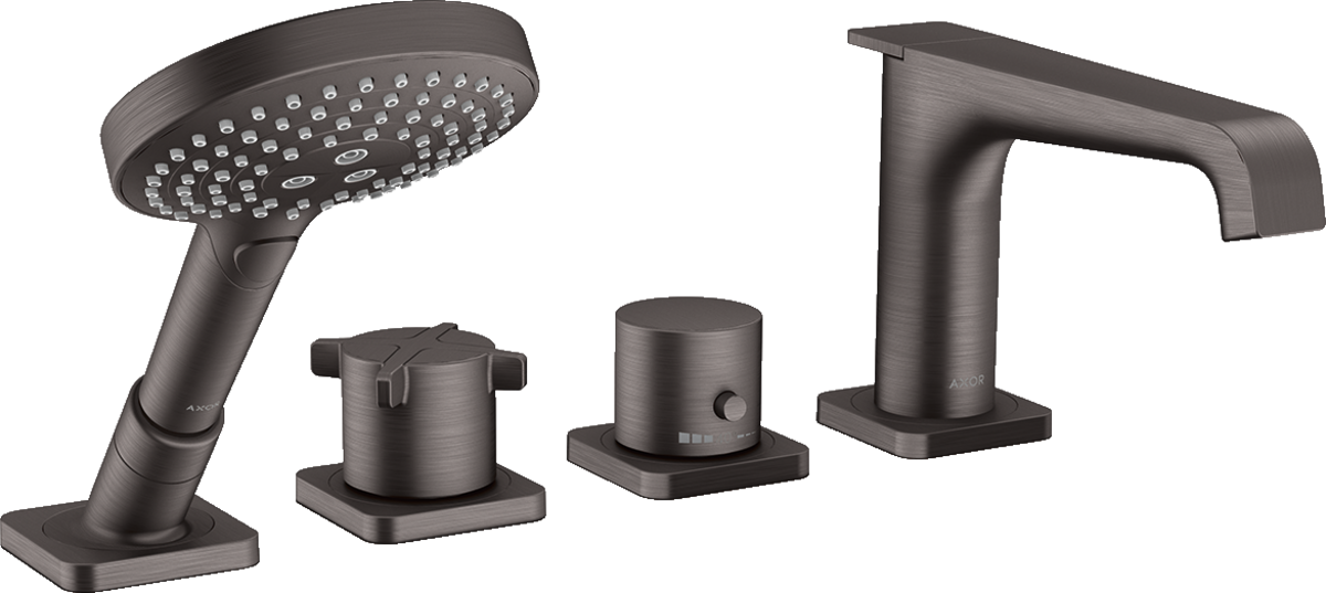 四孔翻边安装恒温浴缸龙头