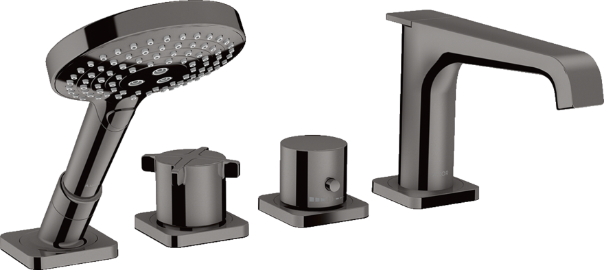 四孔翻边安装恒温浴缸龙头