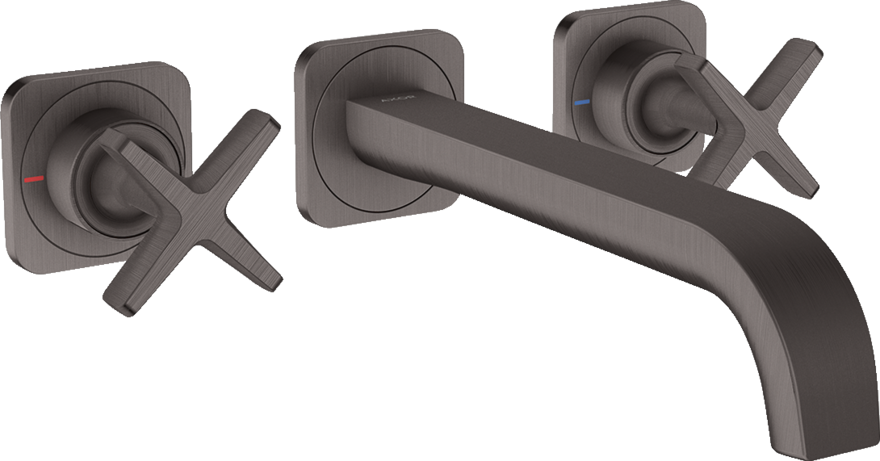 暗装墙出水三孔面盆龙头，出水嘴220mm，带装饰盖