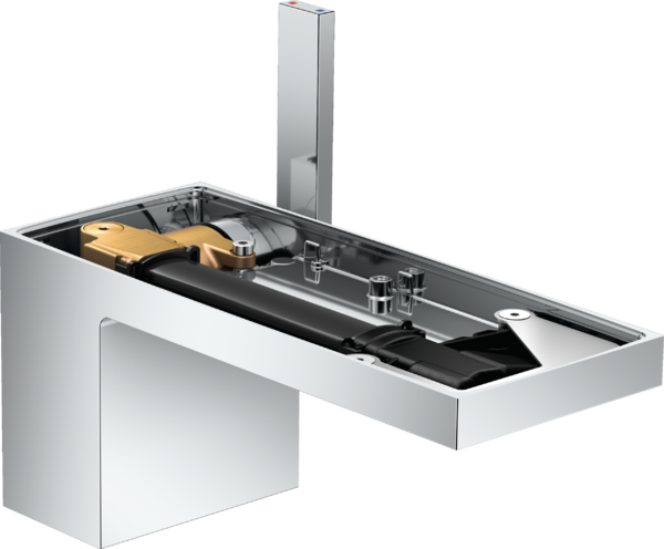 单把手面盆龙头70，带按压落水套件，不带饰板