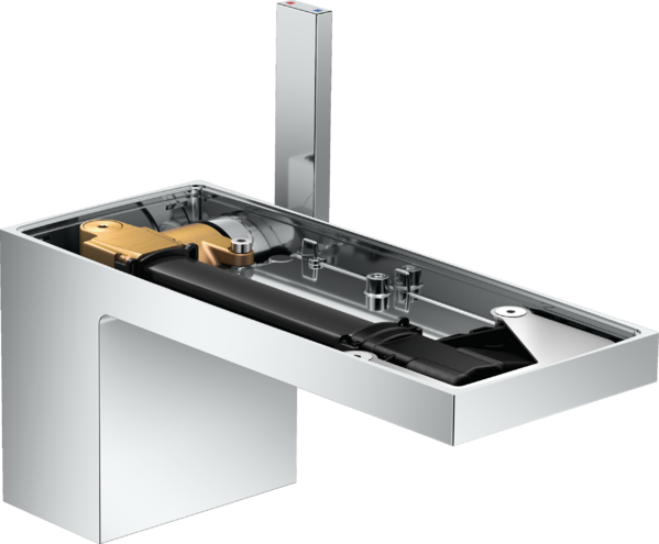 单把手面盆龙头70，带按压落水套件，不带饰板