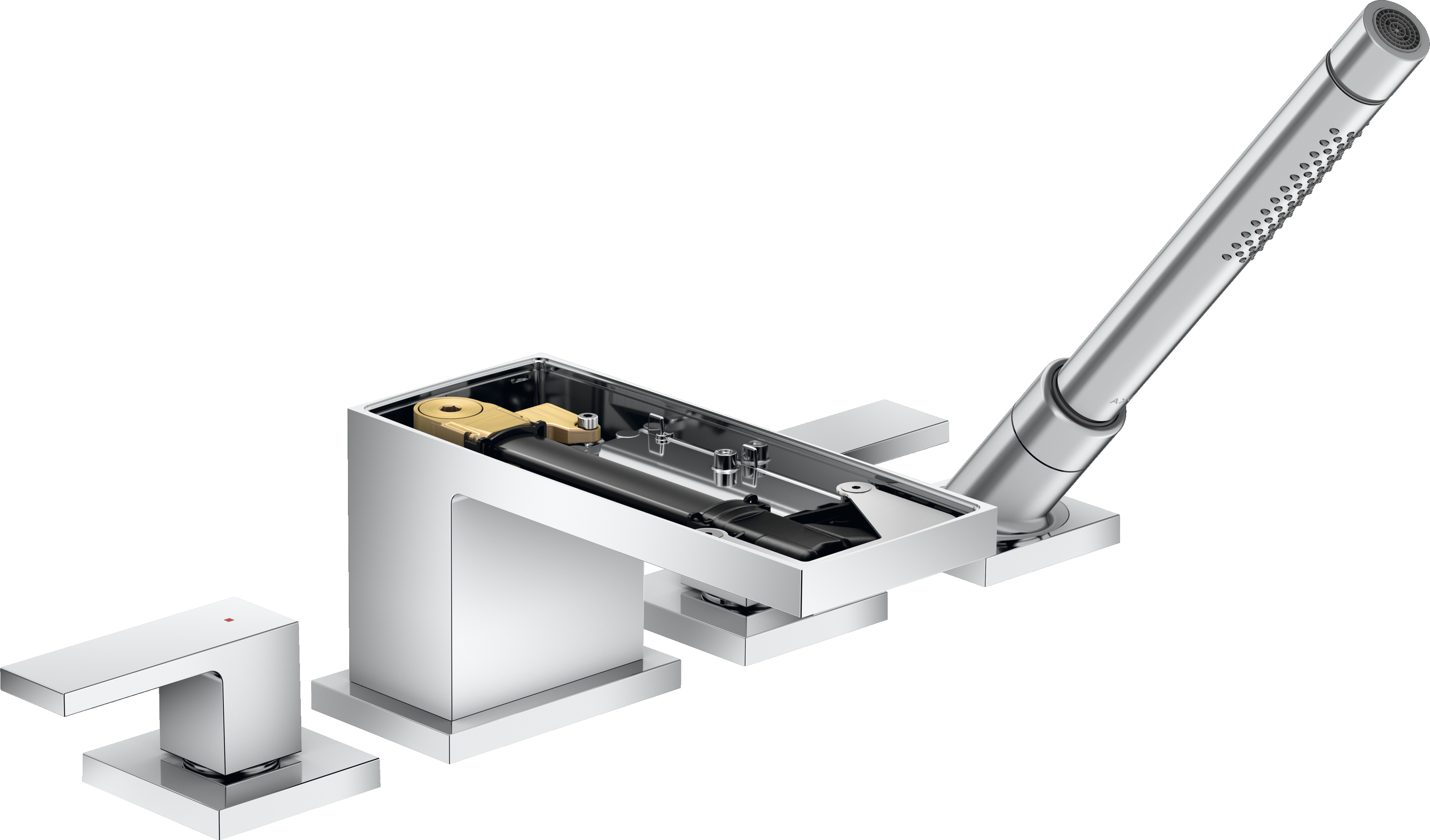 四孔翻边安装浴缸龙头，不带饰板