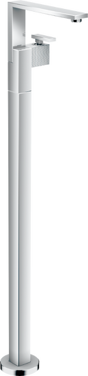 落地式单把手面盆龙头，带按压落水套件 钻石切割版本