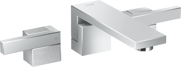 暗装墙出水三孔面盆龙头，出水嘴190mm，带按压落水套件 钻石切割版本