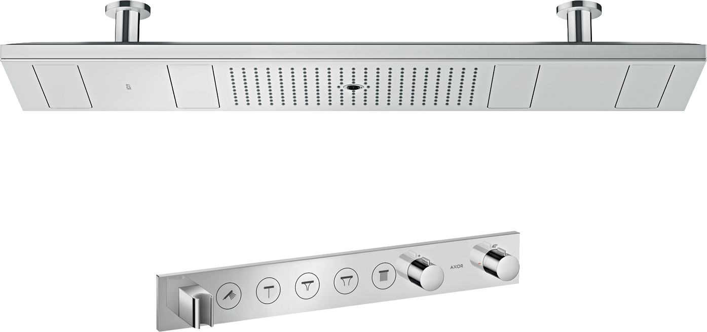 淋浴天堂1200/300花洒套装，四速，不带灯，带恒温模块670/90 Select