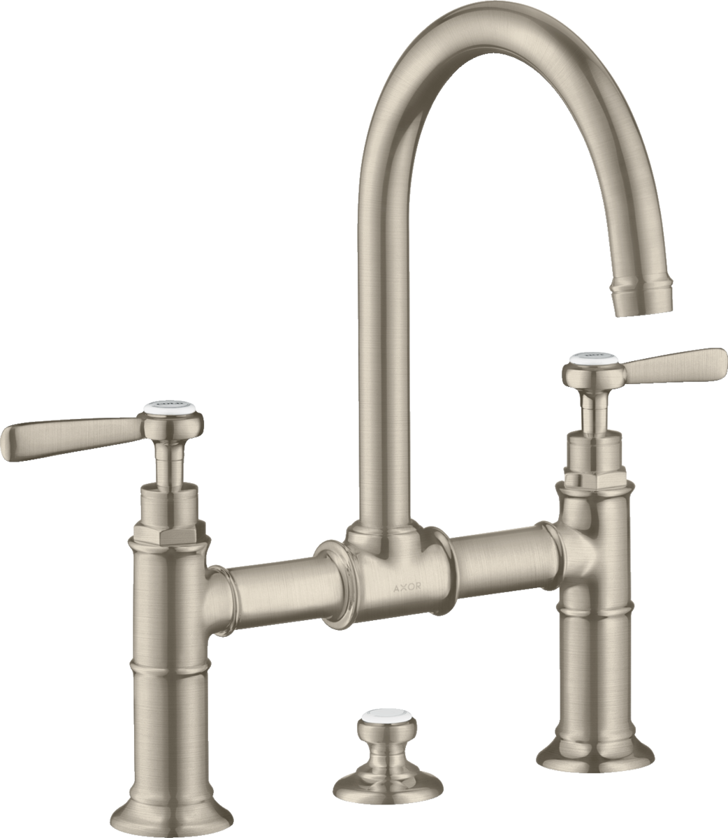 双把手面盆龙头220，带一字把手和提拉落水套件